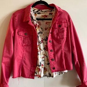 Kut from the Kloth Pink Jacket with Floral Lining